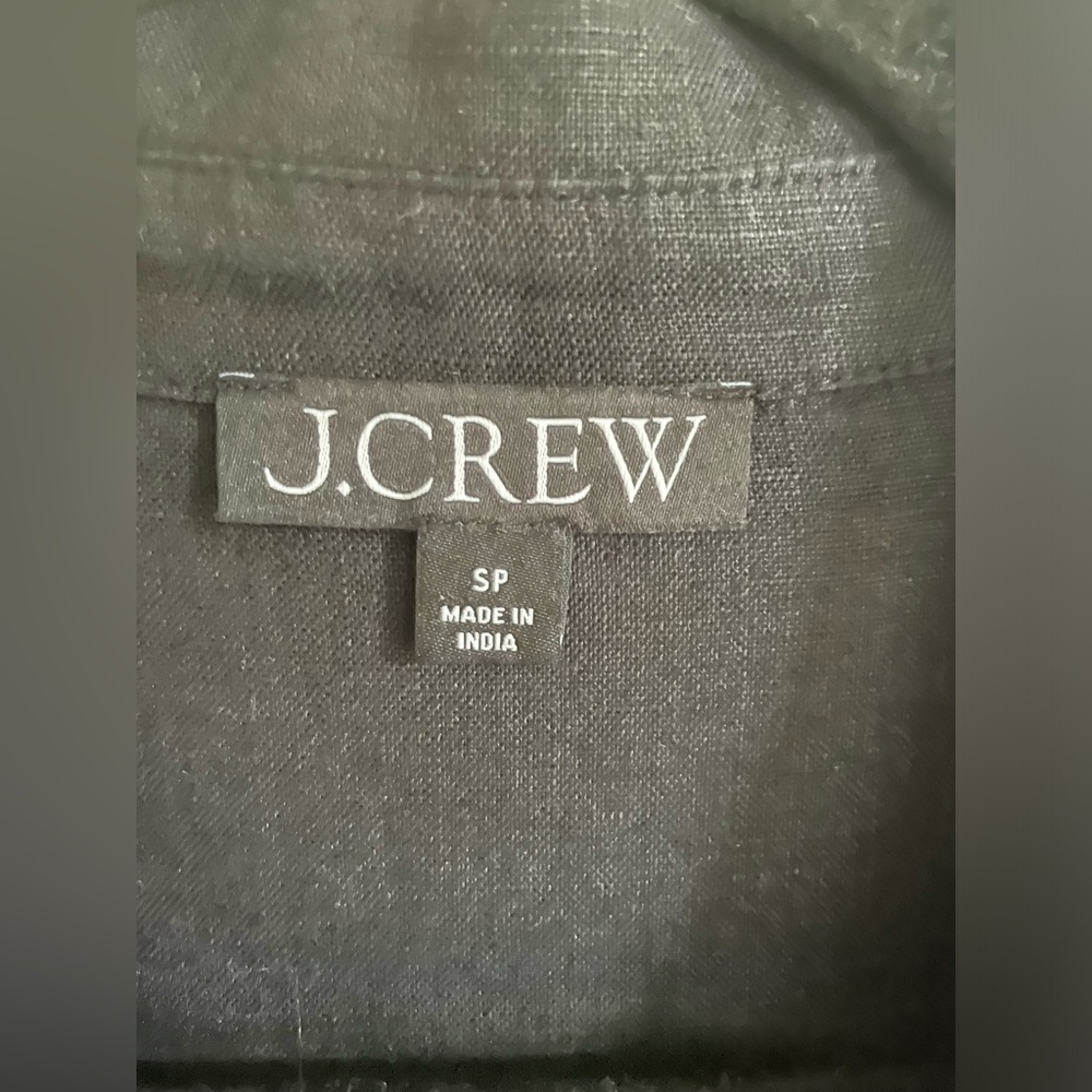 J Crew Black Linen Shirt Dress Size SP - Picture 3 of 7